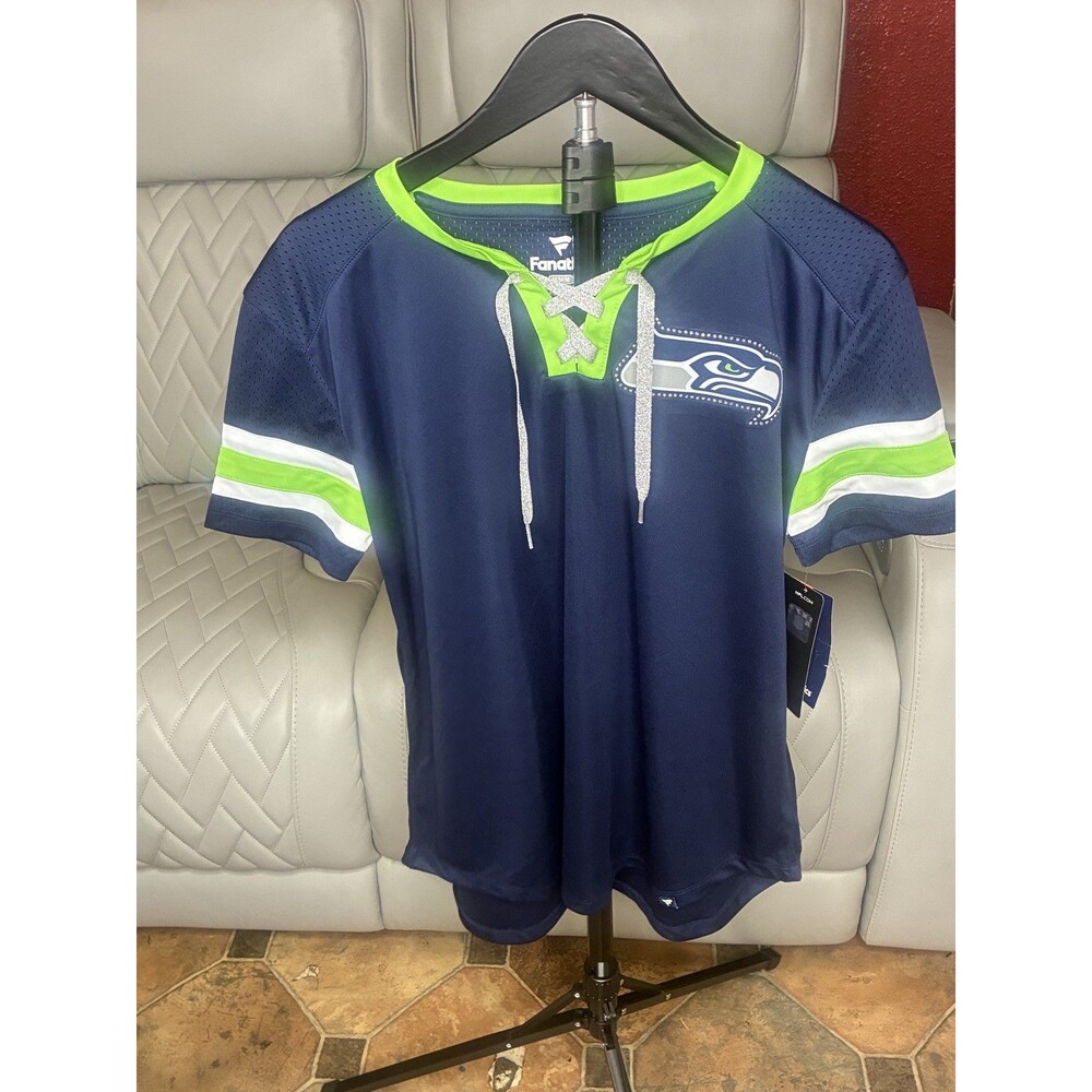 Fanatics Seattle Seahawks Women’s Lace Up Shirt M Medium New NWT Ladies